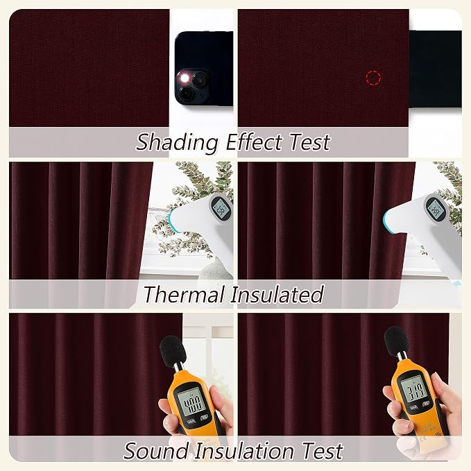 Guken 100% Blackout Curtains 63 Inch Length 2 Panels Set - Image 5