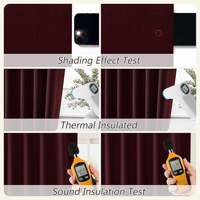 Guken 100% Blackout Curtains 120 Inch Length 2 Panels Set - Image 5