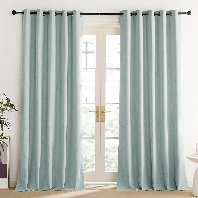 NICETOWN 100% Absolutely Blackout Linen Curtains - Image 2