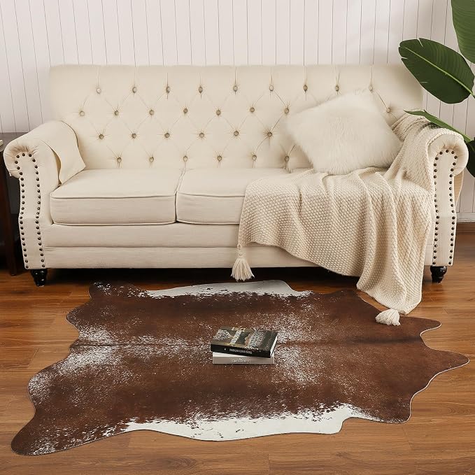 AROGAN 8×10 Feet Western Decor Faux Fur Cowhide Rug, Premium Animal Skin Cow - Image 3