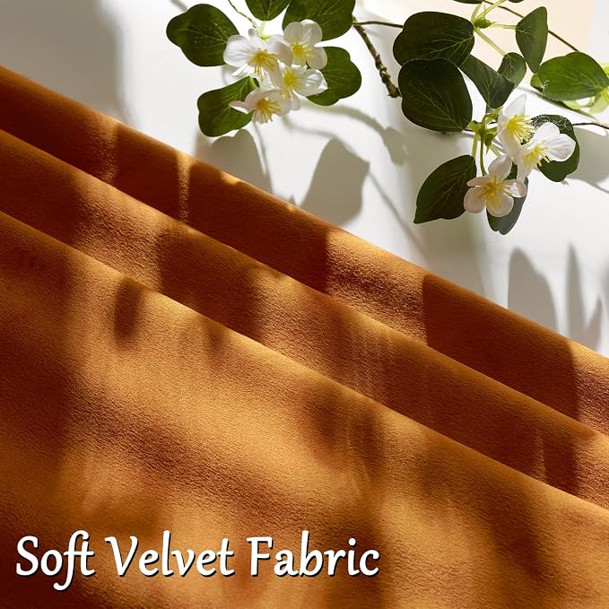 GIGIZAZA Burnt Orange Velvet Throw Pillow Covers 24x24 Pack of 2 | Decorative - Image 5