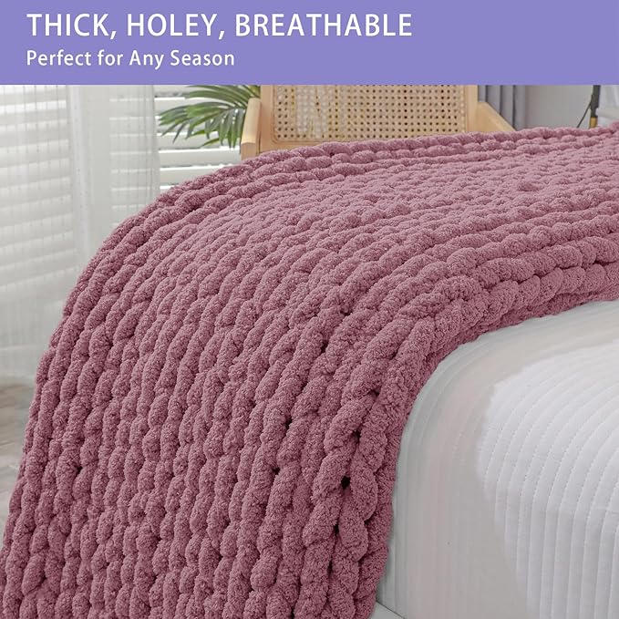 Bigacogo Chunky Knit Throw Blanket - Image 5