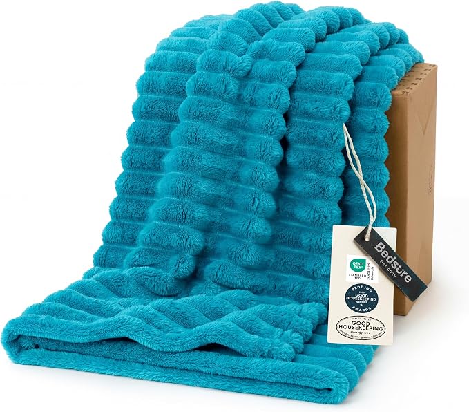 Bedsure GentleSoft Teal Fleece Blanket by BEDSURE