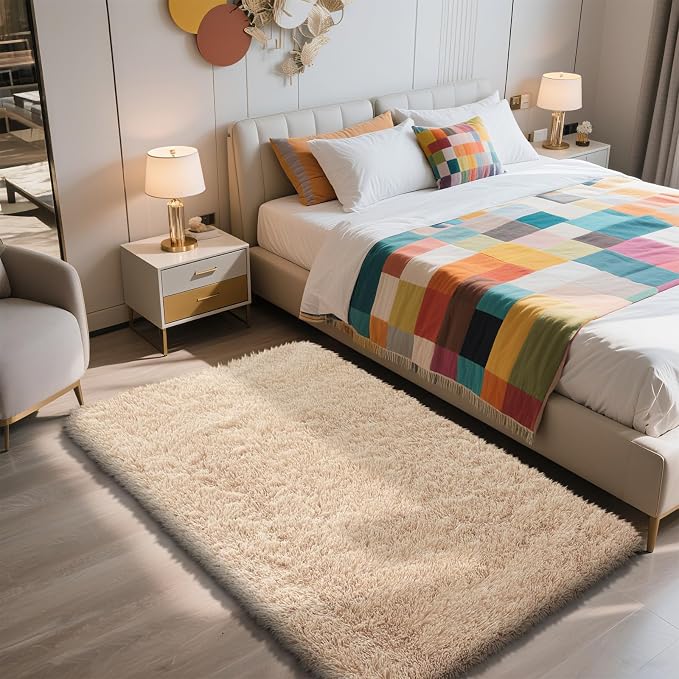 Shag Area Rug for Bedroom 3x5, Soft Fuzzy Rug Non-Shedding Indoor Plush Carpet by yulidayang