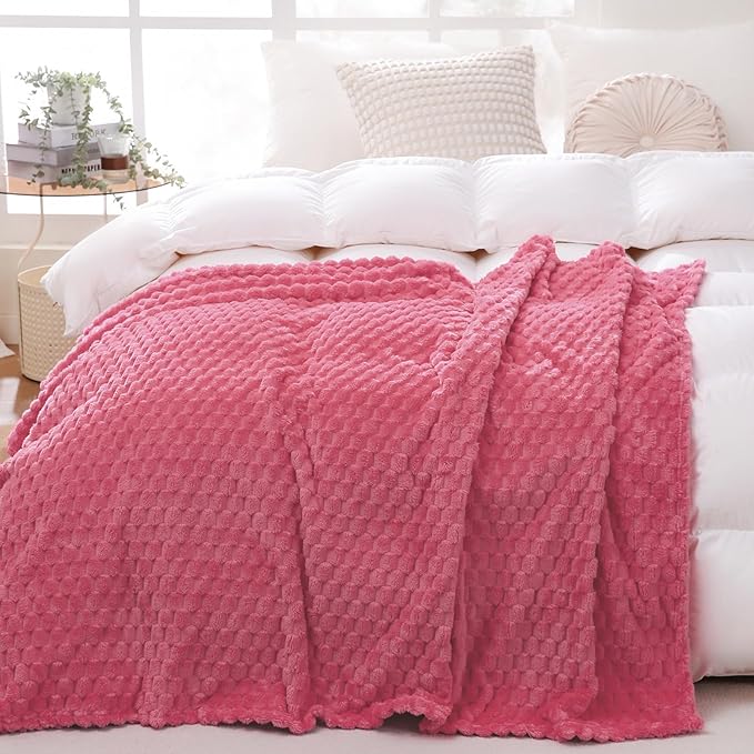 Rose Pink Throw Blanket 108"×90" inches Gifts by Puncuntex