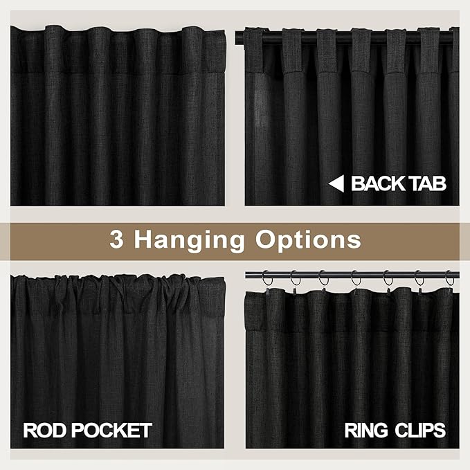 Black Long Drapes 108 Inch Length - Image 5