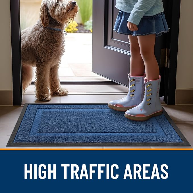 OLANLY Front Door Mat Outside 59x23, All-Season Heavy-Duty Rubber Doormat | - Image 6