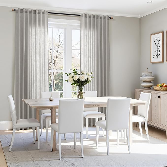 Nanspring Light Gray Linen Curtains - Image 7