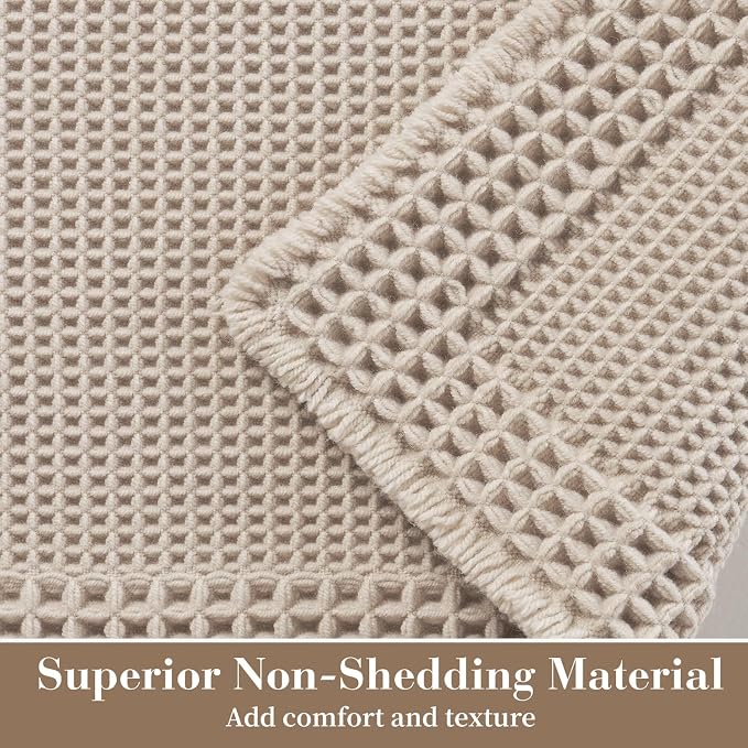 RESARE Waffle Bath Mat for Bathroom, Super Absorbent Bathroom Rugs Non Slip - Image 2