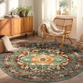 Yamaziot 6FT Round Washable Area Rug, Non-Slip Boho Circle Rugs by Yamaziot