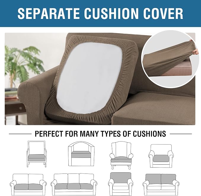 H.VERSAILTEX 4 Piece Stretch Sofa Covers - Image 5
