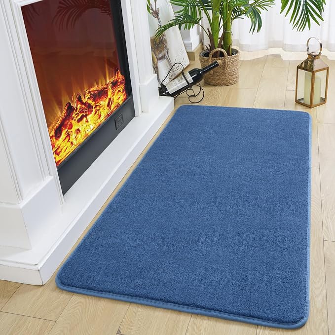 Amearea Modern Washable Runner Rugs, 2x4 Feet Blue Bedroom Runner, Small Area - Image 4