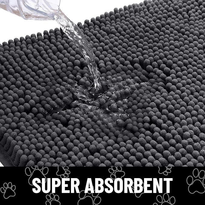 Smiry Dog Door Mat for Muddy Paws, Absorbent Dirt Trapper Non Slip Quick Dry - Image 5