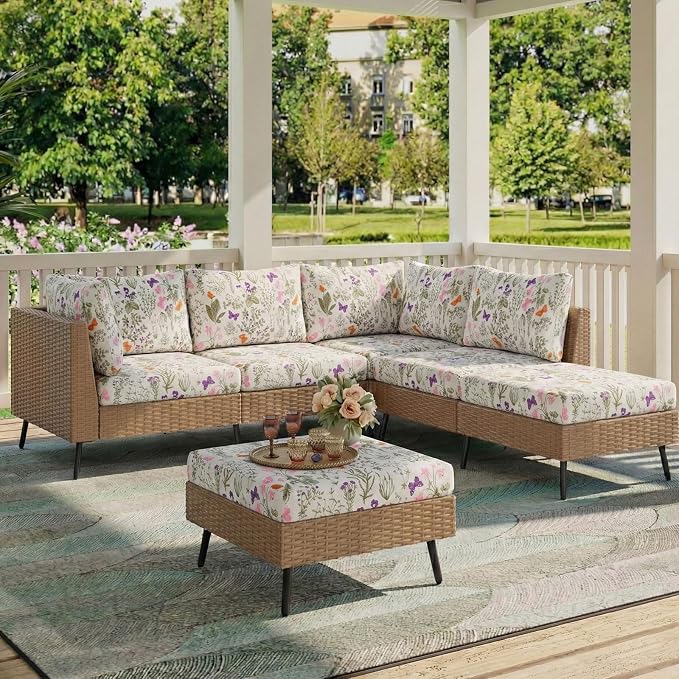 hyha Printed Couch Cushion Covers, Floral Sofa Covers Washable - Image 2