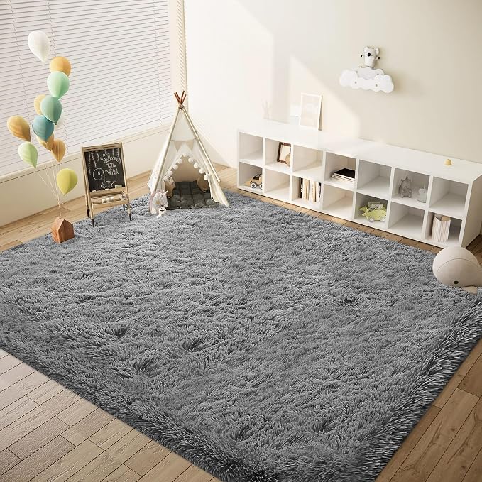 8x10 Area Rugs for Living Room: Fluffy Shag Soft Washable Rug Large Fuzzy Plush - Image 5