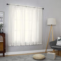 OVZME 2 Panels Ivory Sheer Curtains 54 Inches Length Window Treatment by OVZME