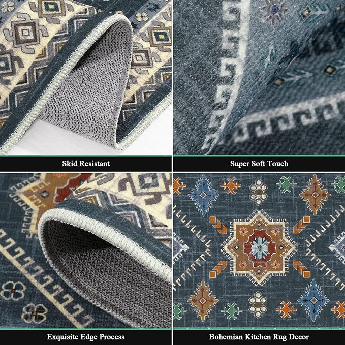 HEBE Boho Kitchen Rug Sets 3 Piece - Image 4