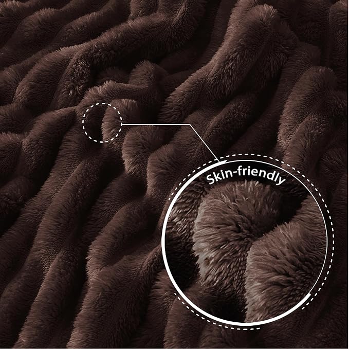 Exclusivo Mezcla Twin Size Flannel Fleece Blanket, Super Soft Striped Jacquard - Image 5