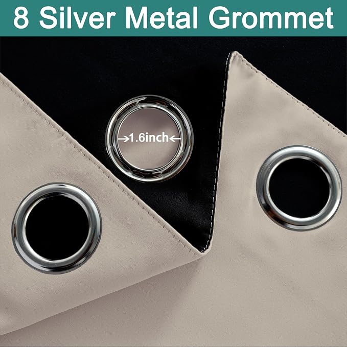 Yakamok 100% Blackout Curtains 84 Inches Long, 2 Thick Layers Heat and Full - Image 6