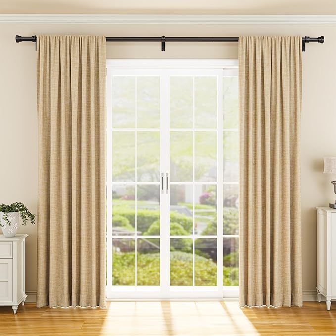 YaFex Curtain Rods 32-144 Inch, Heavy Duty 1 Inch Adjustable Curtain Rod - Image 2