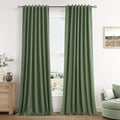 Guken Olive Green 100% Blackout Curtains 96 Inch Length 2 Panels Set by Guken