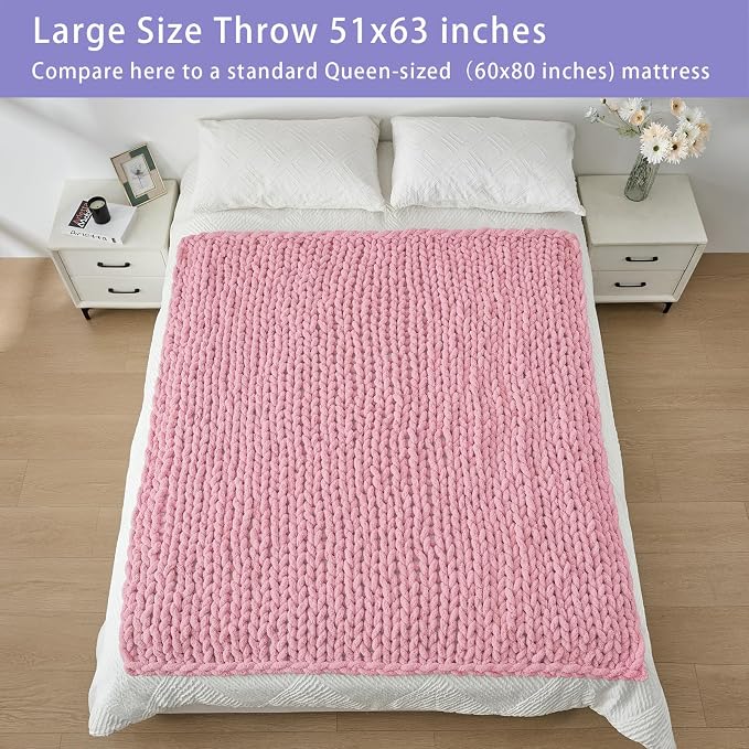 Bigacogo Chunky Knit Throw Blanket - Image 5