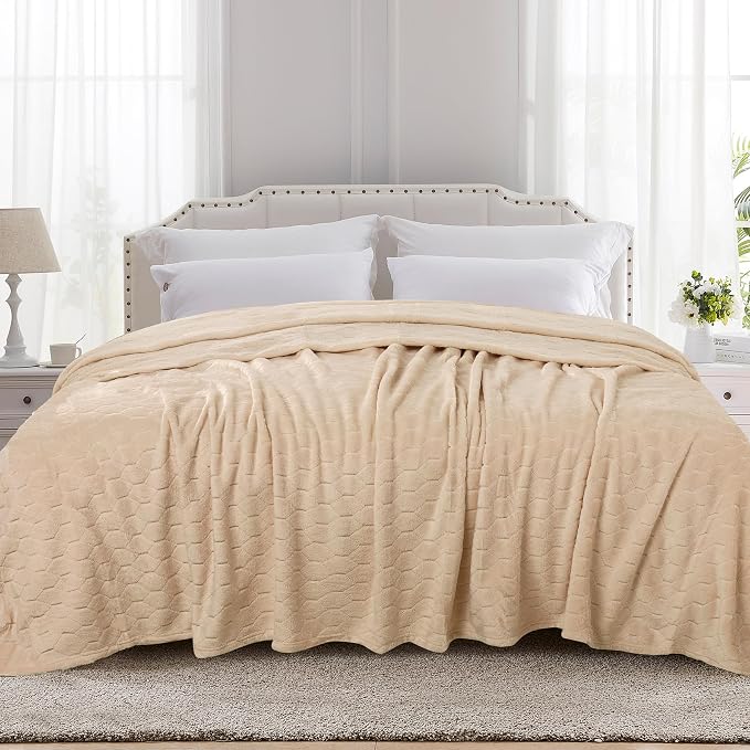 TOONOW Fleece Bed Blanket Queen Size 90x90 inches, Super Soft Fluffy Fuzzy by TOONOW