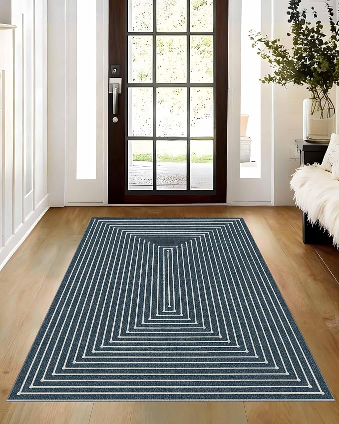 Latte&Fog 3x5 Entryway Rug Indoor, Modern Abstract Washable Area Rug, Boho Non by LatteFog