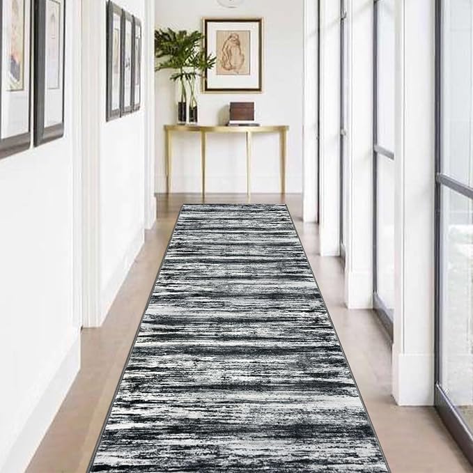 KOZYFLY Modern Abstract Washable Rug Runner 2.6x12 Hallway Rug Runner Non-Slip - Image 7