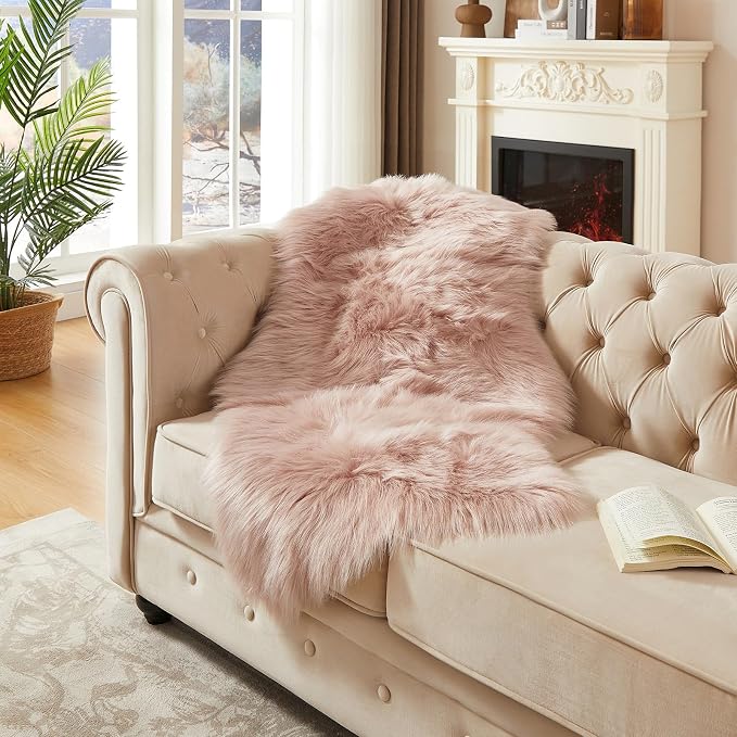 AMTOVO Faux Fur Rug, Fluffy Sheepskin Rug, Fuzzy Ultra Soft 2 x 4 ft Shag Rugs - Image 3