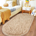 Pionblank Fluffy Area Rug for Bedroom 2.6'x5.3', Shag Oval Rug for Bedside by PIONBLANK