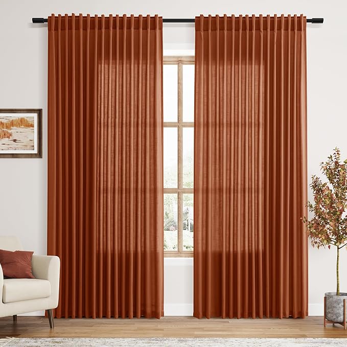 Nanspring Extra Wide Linen Curtains by Nanspring