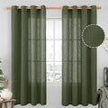 LAMIT Olive Green Linen Curtains 72 inches Long by LAMIT