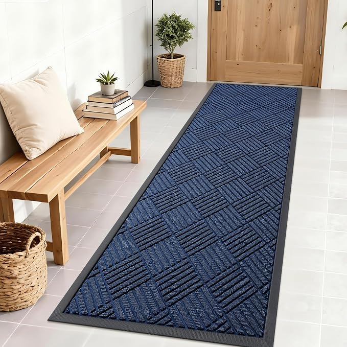 OLANLY Front Door Mat Outside Entrance 71x23, Heavy Duty Sturdy Natural Rubber by OLANLY