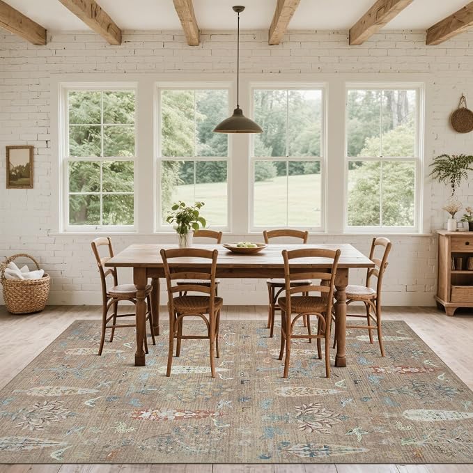 Washable Rugs 8x10 Area Rugs for Living Room, Dining Room-Large Ultra Soft Faux - Image 7