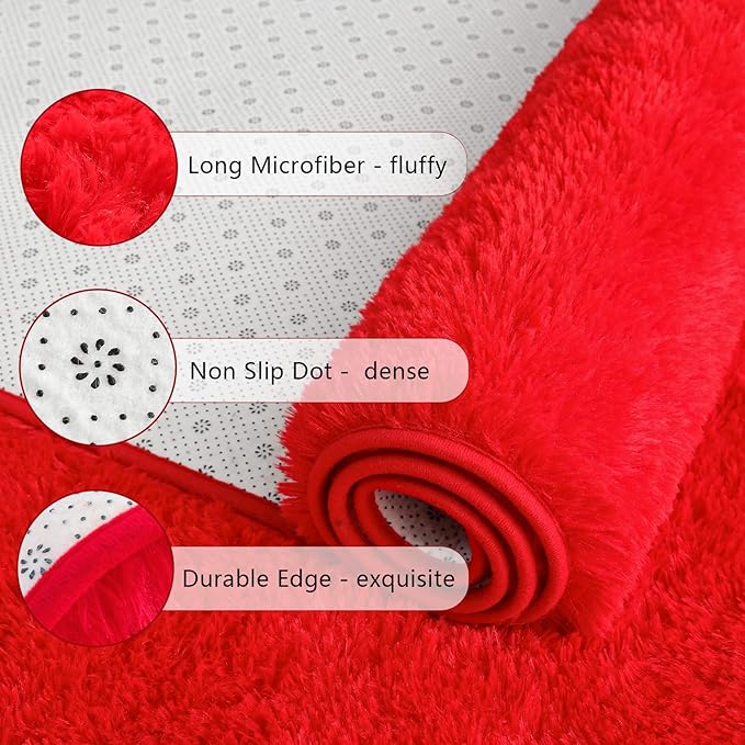 Chicrug Soft Area Rugs for Bedroom Living Room Plush Fluffy Rug 3x5 Feet - Image 7