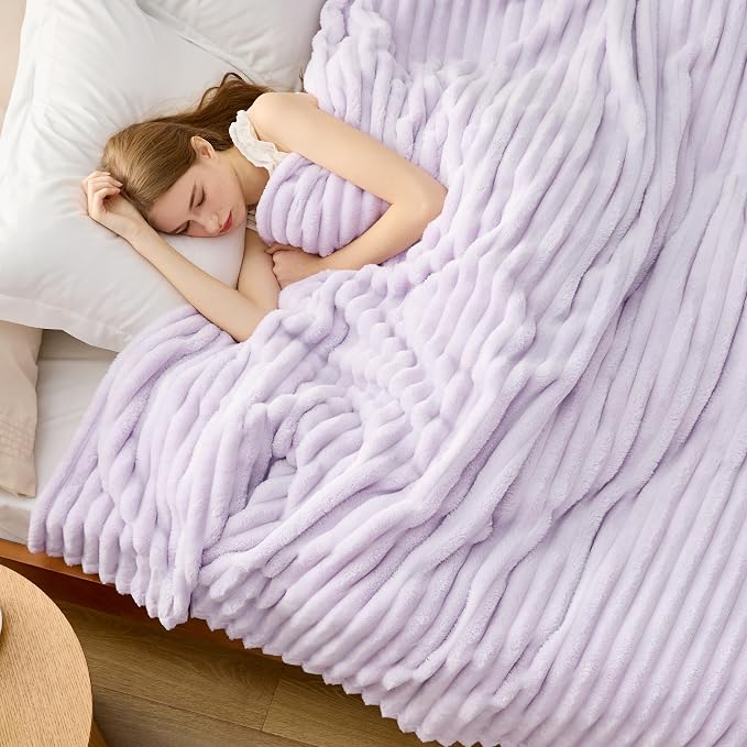 Bedsure GentleSoft Lavender Fog California King Size Blanket - Image 4