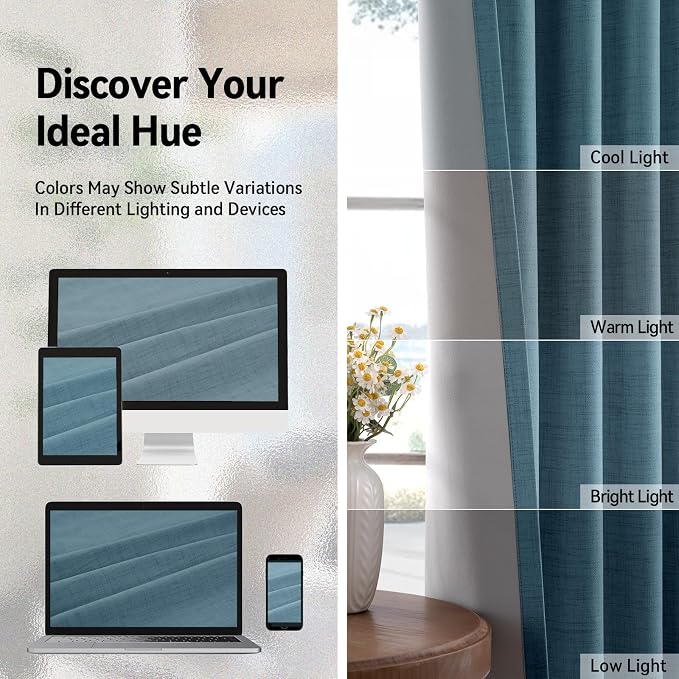 100% Blackout Shield Linen Blackout Curtains - Image 8