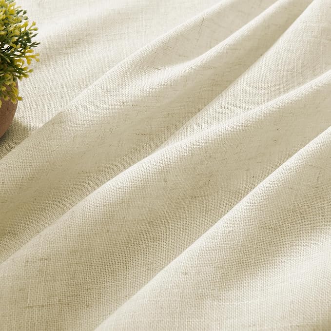Joydeco Linen Curtains 108 Inch Length 2 Panel Sets, Light Filtering Curtains - Image 2
