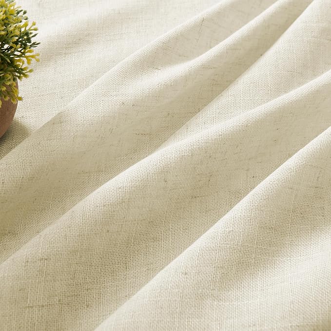 Joydeco Linen Curtains 84 Inch Length 2 Panel Sets, Light Filtering Curtains - Image 2