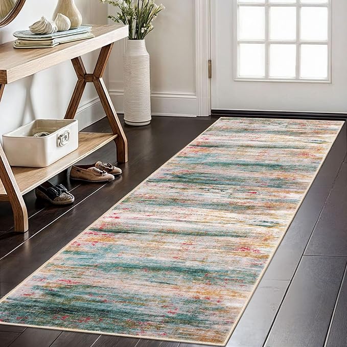 KOZYFLY Modern Abstract Kitchen Runner Rug, 2x6 Washable Rug Runner Non-Slip by KOZYFLY