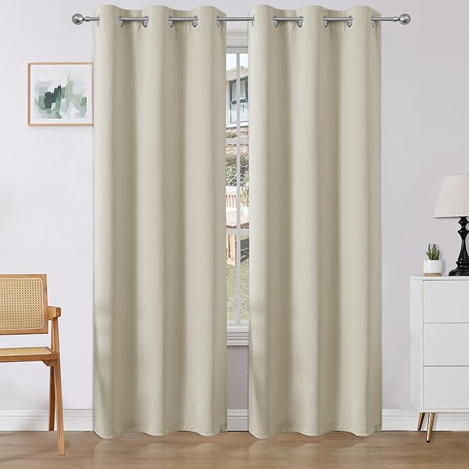 Joydeco Blackout Curtains 84 Inch Length 2 Panels Set, Thermal Insulated Long by JOYDECO