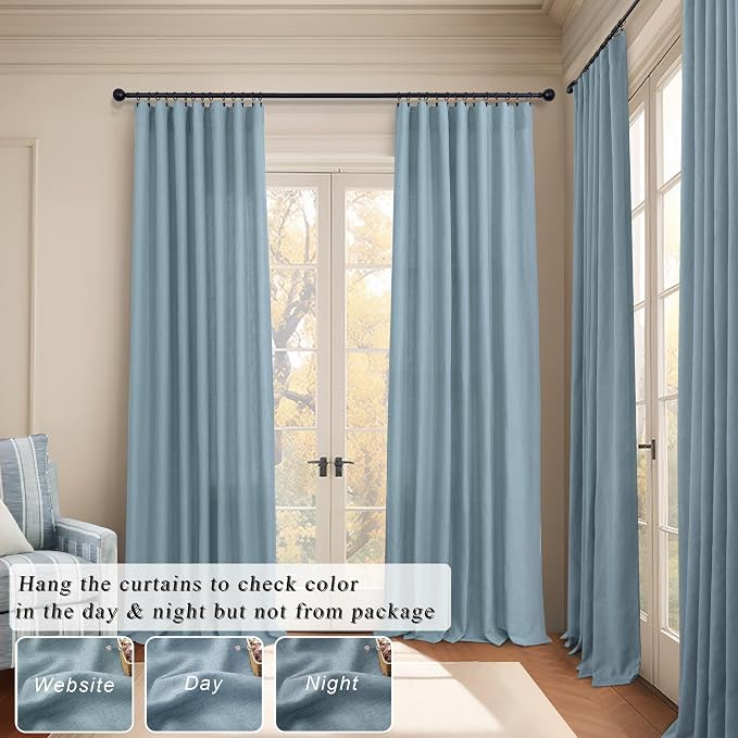 Blue Grey Curtains 96 Inches Long - Image 6