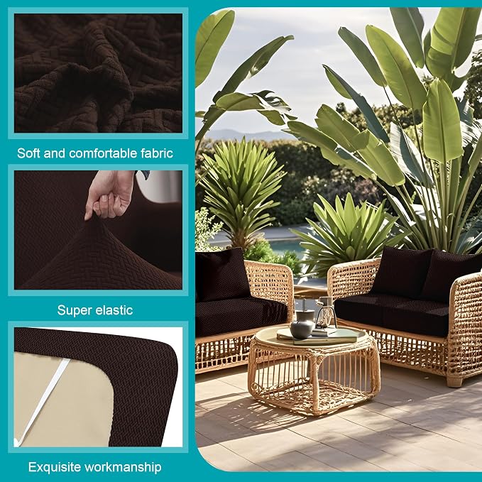 14Pcs Stretch Patio Cushion Covers, Outdoor Couch Covers Replacement, Outdoor - Image 3