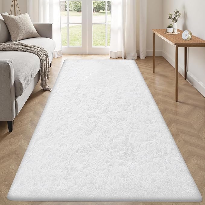 2x6 Runner Rug for Bedroom: Fluffy Shag Soft Washable Rugs Small Fuzzy Plush by VECARF