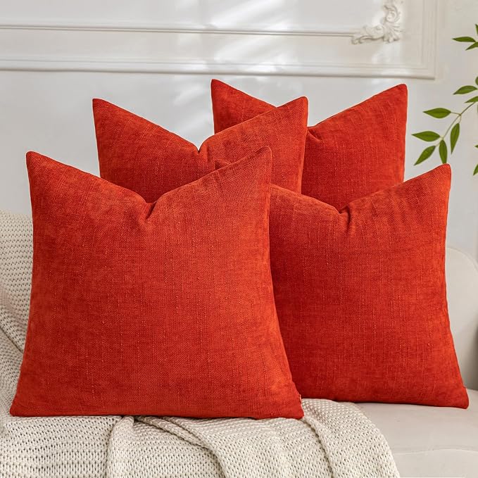 Set of 4 Soft Textured Decorative Throw Pillow Covers 16x16 Inch Cozy Farmhouse by Cozoomy