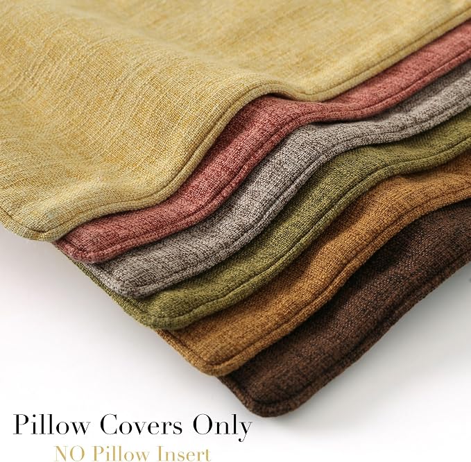 HPUK Pack of 2 Tan Throw Pillow Covers, 18x18 inch Accent Throw Pillows - Image 6
