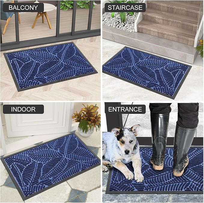 Colorxy Waterproof Doormat, Sturdy Natural Rubber Front Indoor Mat, Non Slip - Image 6