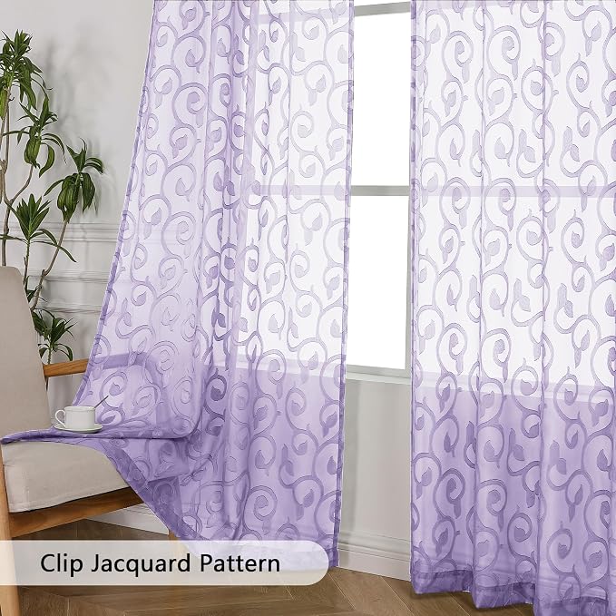 OWENIE Furman Sheer Curtains 84 inches Long - Image 4