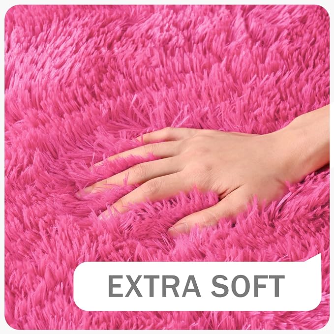 Amearea Shag Fluffy Area Rug for Bedroom Girls Living Room, Extra Soft and - Image 3